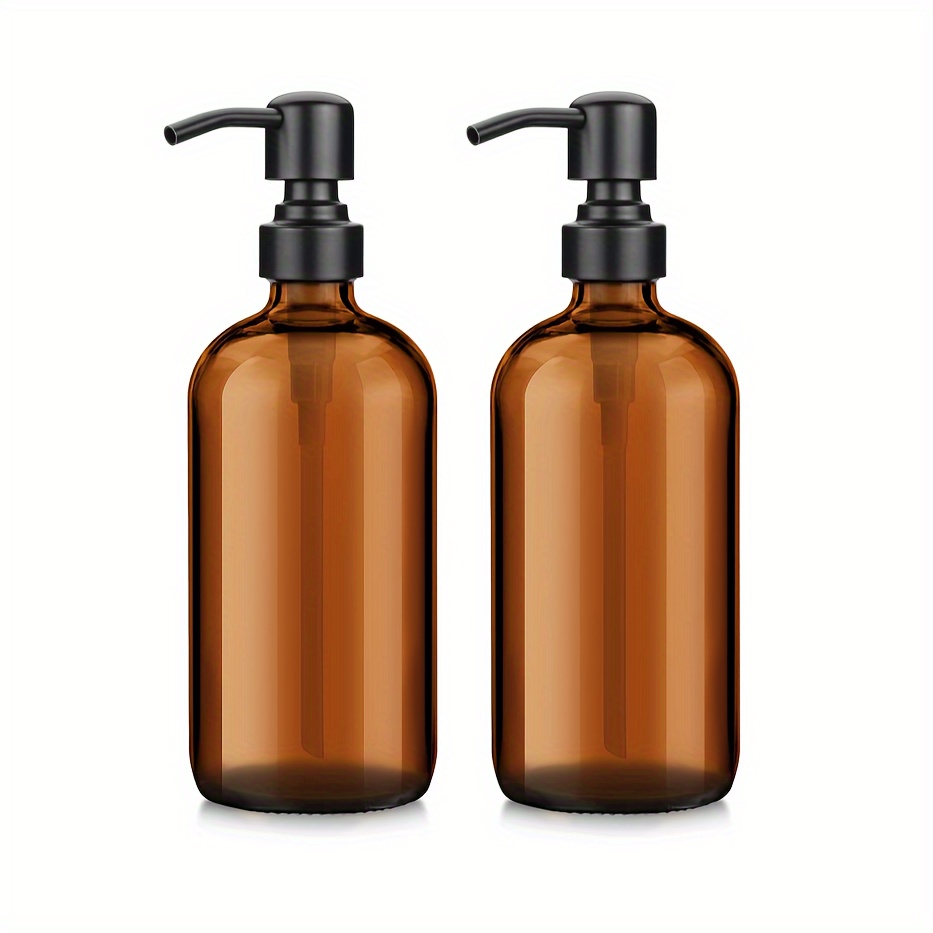 2pcs Amber Glass Soap Dispenser, 2 Pack Thick Amber Pint Jar Bottle With Black Pump Stainless Steel, 17 Oz Bathroom Hand Soap Dispenser For Liquid Lotion, Dish Soap Dispenser For Kitchen
2pcs Amber Glass Soap Dispenser, 2 Pack Thick Amber Pint Jar Bottle With Black Pump Stainless Steel, 17 Oz Bathroom Hand Soap Dispenser For Liquid Lotion, Dish Soap Dispenser For Kitchen