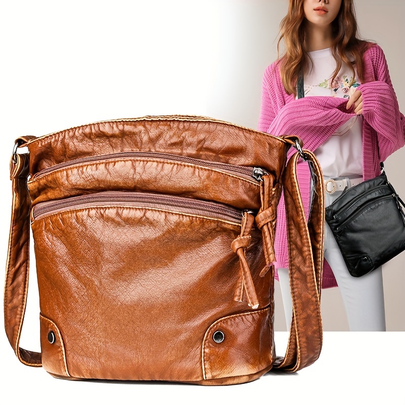 Chic Black Leather Crossbody Bag For Women - Shoulder & Handbag With Zip Closure, Polyester Lined
Chic Black Leather Crossbody Bag For Women - Shoulder & Handbag With Zip Closure, Polyester Lined