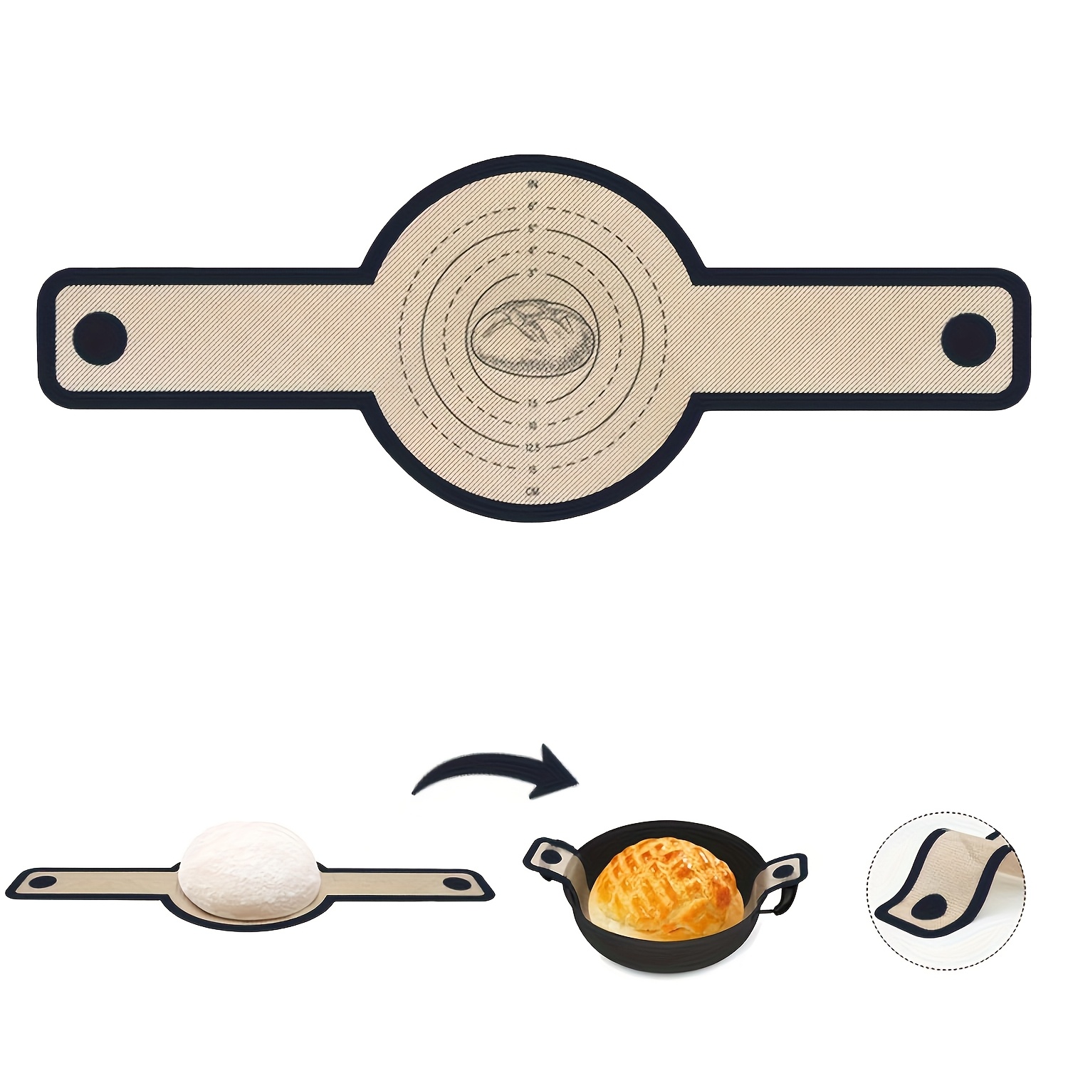 1pc Silicone Bread Sling For - & Heat Resistant, Easy-to-use Baking Mat With Long Handles | Sourdough & Bread Making | Includes Flour-dusting Spoon
1pc Silicone Bread Sling For - & Heat Resistant, Easy-to-use Baking Mat With Long Handles | Sourdough & Bread Making | Includes Flour-dusting Spoon