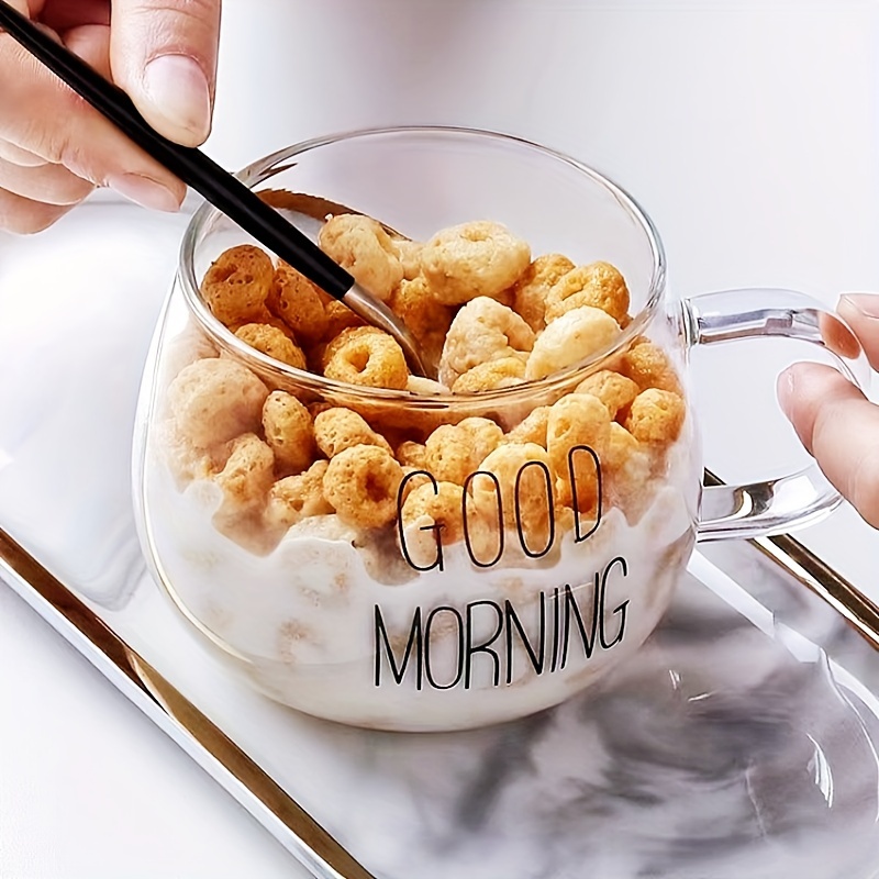 1pc, Good Morning Breakfast Milk Oatmeal Cup, High Borosilicate Glass Mug, Large Capacity Glass Cup, 400ml/13.6oz
1pc, Good Morning Breakfast Milk Oatmeal Cup, High Borosilicate Glass Mug, Large Capacity Glass Cup, 400ml/13.6oz
