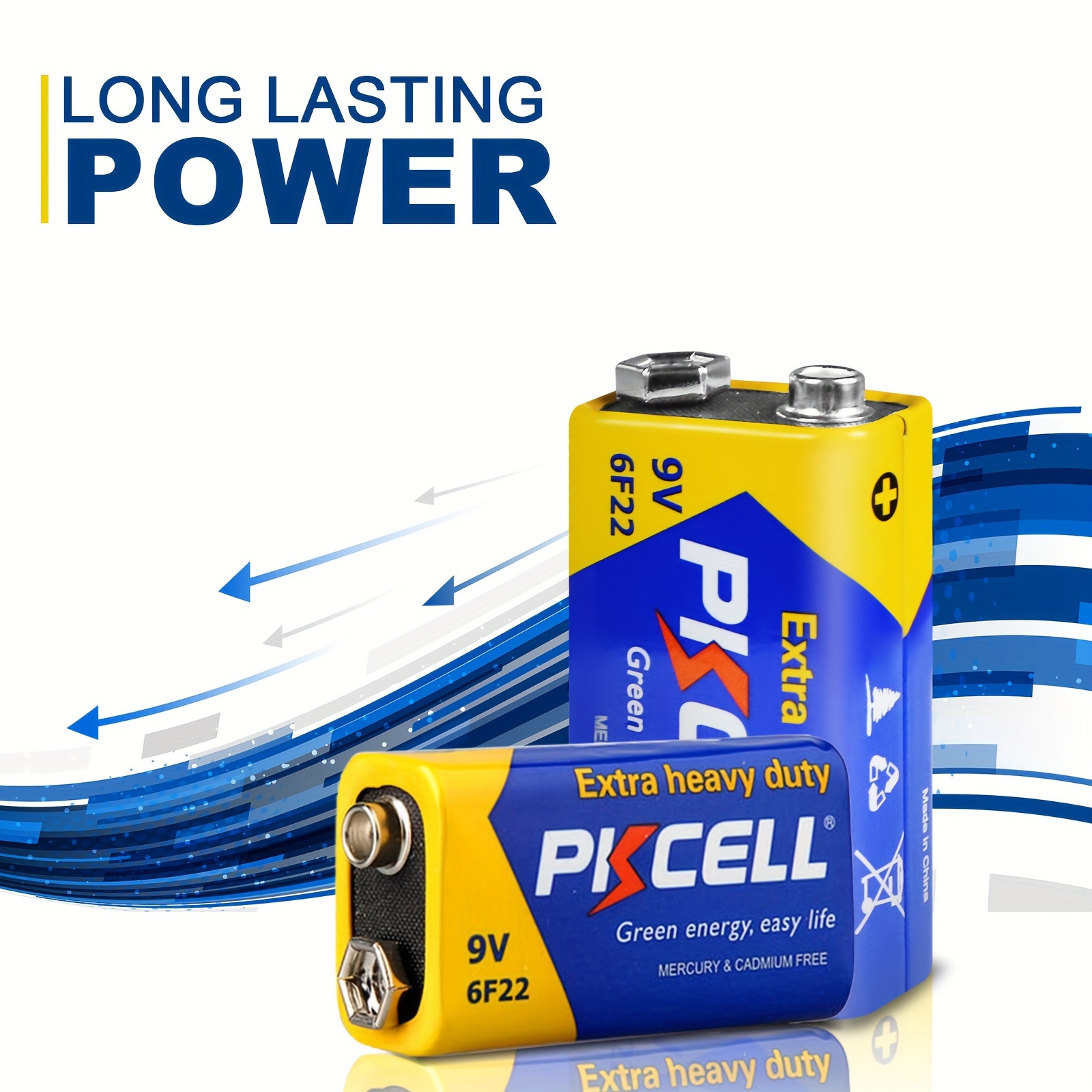 2pcs Pkcell 9v Batteries, Carbon Zinc 6f22 Battery, Suitable For Smoke Detectors, Ultra Long-lasting Battery Life
2pcs Pkcell 9v Batteries, Carbon Zinc 6f22 Battery, Suitable For Smoke Detectors, Ultra Long-lasting Battery Life
