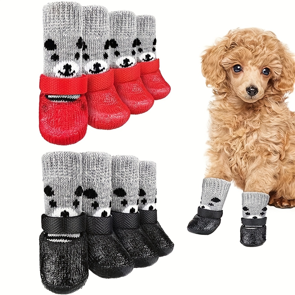 4pcs Waterproof Dog Boots - Non-slip , Breathable Knit Pet Shoes For Small To Medium Breeds - Autumn & Winter
4pcs Waterproof Dog Boots - Non-slip , Breathable Knit Pet Shoes For Small To Medium Breeds - Autumn & Winter