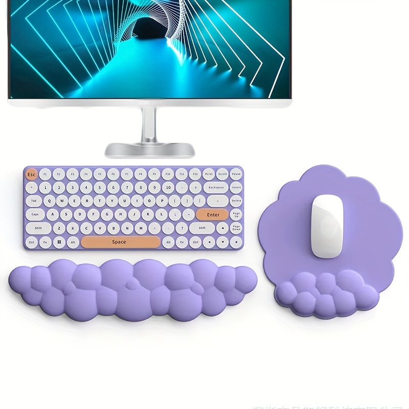 2 Pcs Cloudy Mousepad & Wrist Rest: Memory Foam For Comfortable Gaming And Office Work - Pu Leather, Non-slip, And Wrist Support
2 Pcs Cloudy Mousepad & Wrist Rest: Memory Foam For Comfortable Gaming And Office Work - Pu Leather, Non-slip, And Wrist Support