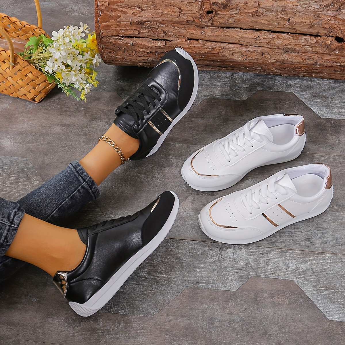 Women's Trendy Flat Sneakers, Casual Lace Up Outdoor Shoes, Comfortable Low Top Sport Shoes
Women's Trendy Flat Sneakers, Casual Lace Up Outdoor Shoes, Comfortable Low Top Sport Shoes