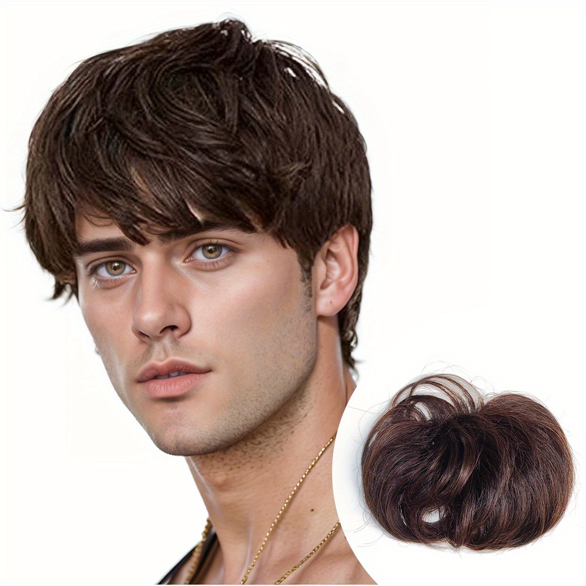 Cool , Stylish Men's Dark Brown Fluffy Wig With Bangs - Heat Resistant, Breathable Synthetic Hair For Everyday & Casual Wear - Easy To Style
Cool , Stylish Men's Dark Brown Fluffy Wig With Bangs - Heat Resistant, Breathable Synthetic Hair For Everyday & Casual Wear - Easy To Style