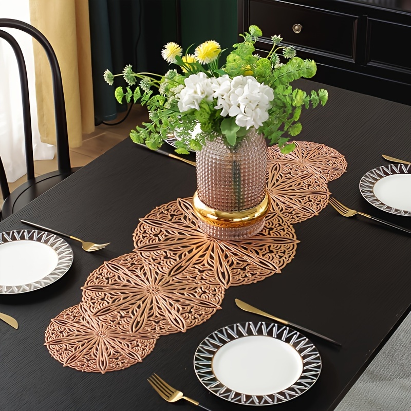 1pc, Hollow Table Runner, Pvc Rectangular Hollow Flower Table Runner, Non-slip, Heat Resistant, Suitable For Holiday, Festival, Party, Indoor Outdoor Decoration
1pc, Hollow Table Runner, Pvc Rectangular Hollow Flower Table Runner, Non-slip, Heat Resistant, Suitable For Holiday, Festival, Party, Indoor Outdoor Decoration