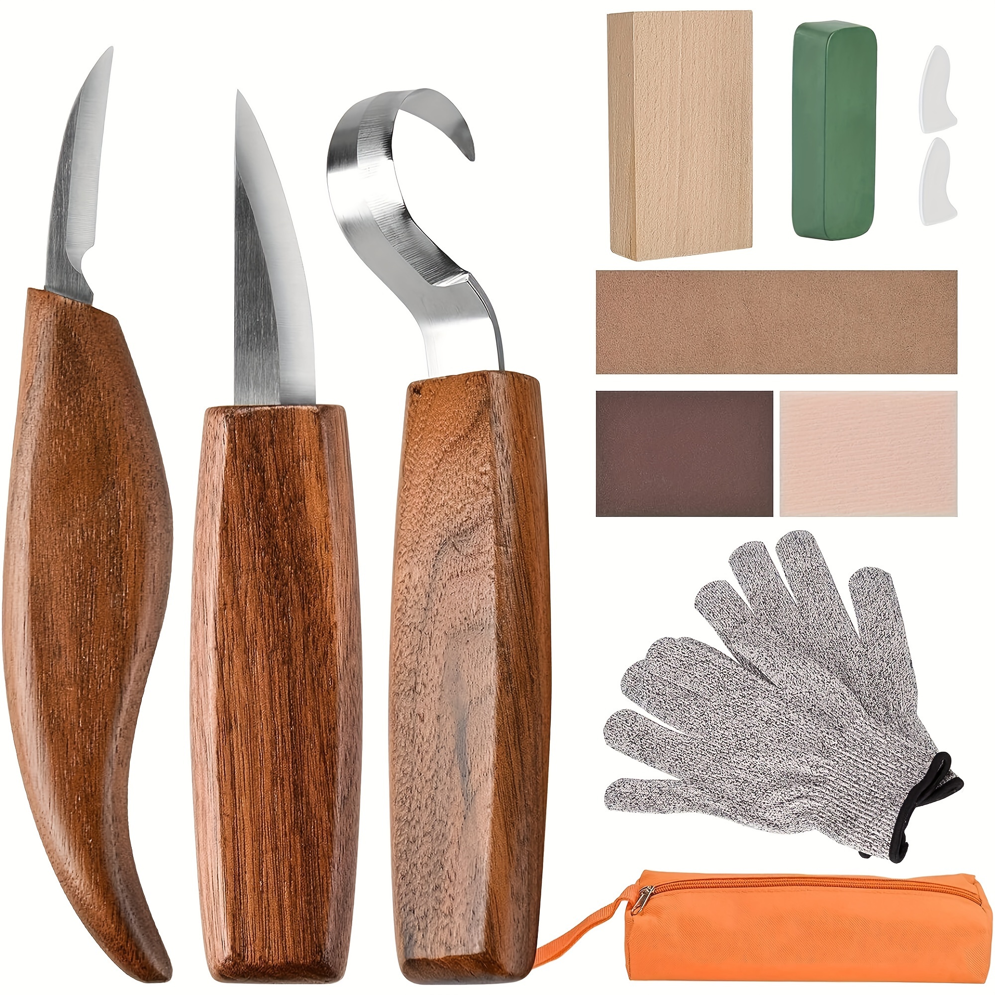 Wood Carving Tools, 13 In 1 Wood Carving Kit With Carving Hook Knife, Wood Whittling Knife, Chip Carving Knife, Gloves, Carving Knife Sharpener For Spoon, Bowl, Kuksa Cup, Beginners Woodworking
Wood Carving Tools, 13 In 1 Wood Carving Kit With Carving Hook Knife, Wood Whittling Knife, Chip Carving Knife, Gloves, Carving Knife Sharpener For Spoon, Bowl, Kuksa Cup, Beginners Woodworking