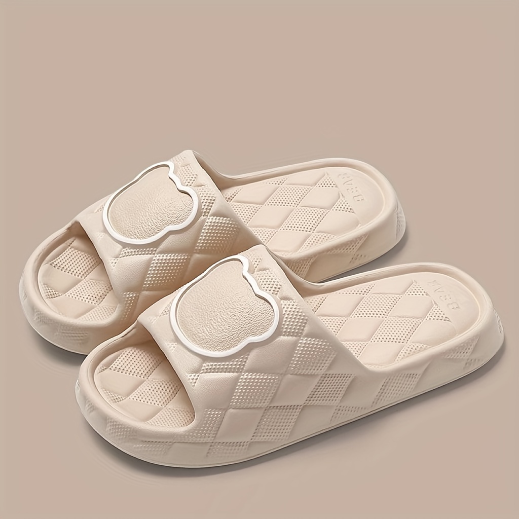 Unisex Cute Bear Pillow Slides, Comfy Soft Sole Eva Indoor Bathroom Shoes, Lightweight Home Shower Slides
Unisex Cute Bear Pillow Slides, Comfy Soft Sole Eva Indoor Bathroom Shoes, Lightweight Home Shower Slides