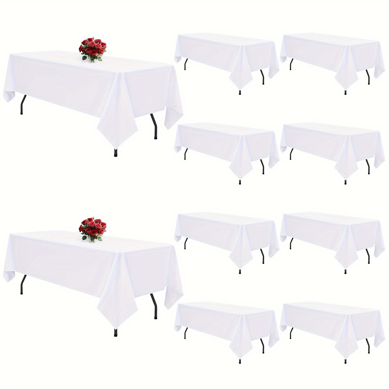10pcs Tablecloths - 6ft Tables, Washable Fabric For Parties, Outdoor Events, Weddings, And Camping Decor
10pcs Tablecloths - 6ft Tables, Washable Fabric For Parties, Outdoor Events, Weddings, And Camping Decor