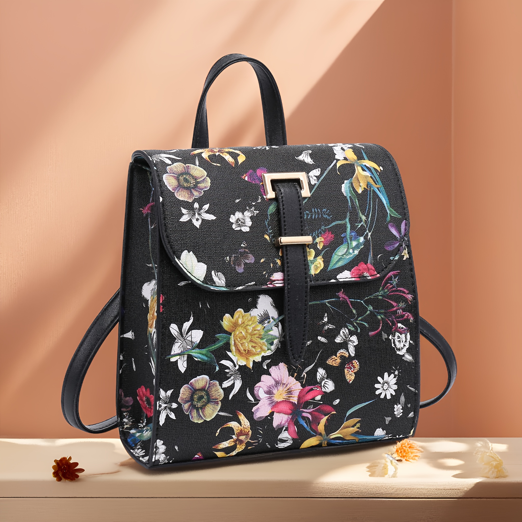 Chic Floral Leather Backpack For Women, Adjustable Straps, Zip Closure - & Shoulder Bag In
Chic Floral Leather Backpack For Women, Adjustable Straps, Zip Closure - & Shoulder Bag In