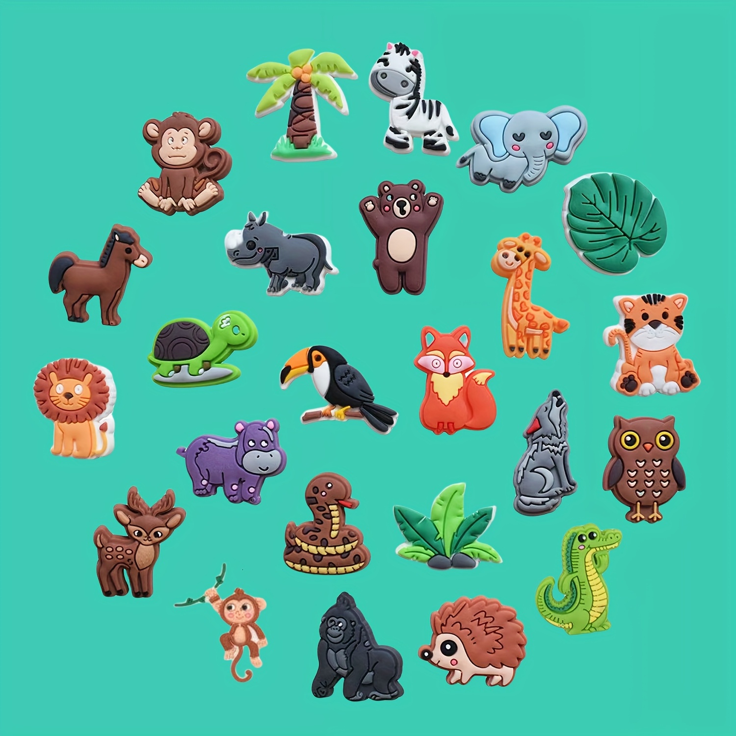 24pcs Cute Cartoon Animal Pvc Shoe Charms Set, Making Kit, Fashion Accessories For Men And Women, Ideal For Party Favors And Gifts
24pcs Cute Cartoon Animal Pvc Shoe Charms Set, Making Kit, Fashion Accessories For Men And Women, Ideal For Party Favors And Gifts