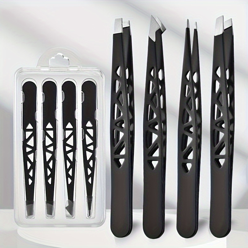 4pcs Stainless Steel Precision Tweezers Set - Professional Slant, Pointed, Flat & Angled Tips For Eyebrow Shaping, & Ingrown Hair Removal - Unscented Beauty Tools For Men & Women
4pcs Stainless Steel Precision Tweezers Set - Professional Slant, Pointed, Flat & Angled Tips For Eyebrow Shaping, & Ingrown Hair Removal - Unscented Beauty Tools For Men & Women