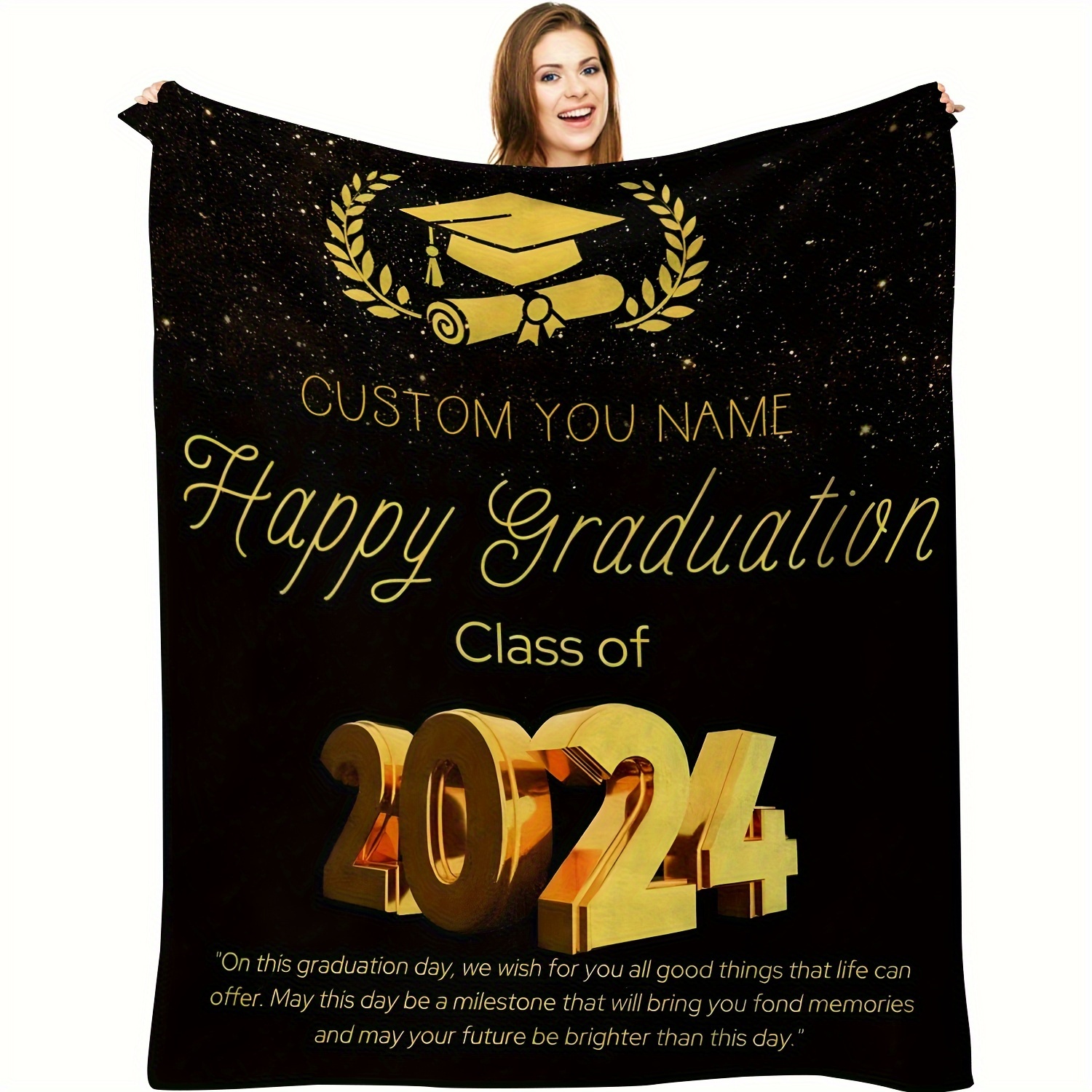 1pc Custom Name Blanket For 2024 Graduation Season Student Personalized Custom Soft Flannel Blanket
1pc Custom Name Blanket For 2024 Graduation Season Student Personalized Custom Soft Flannel Blanket