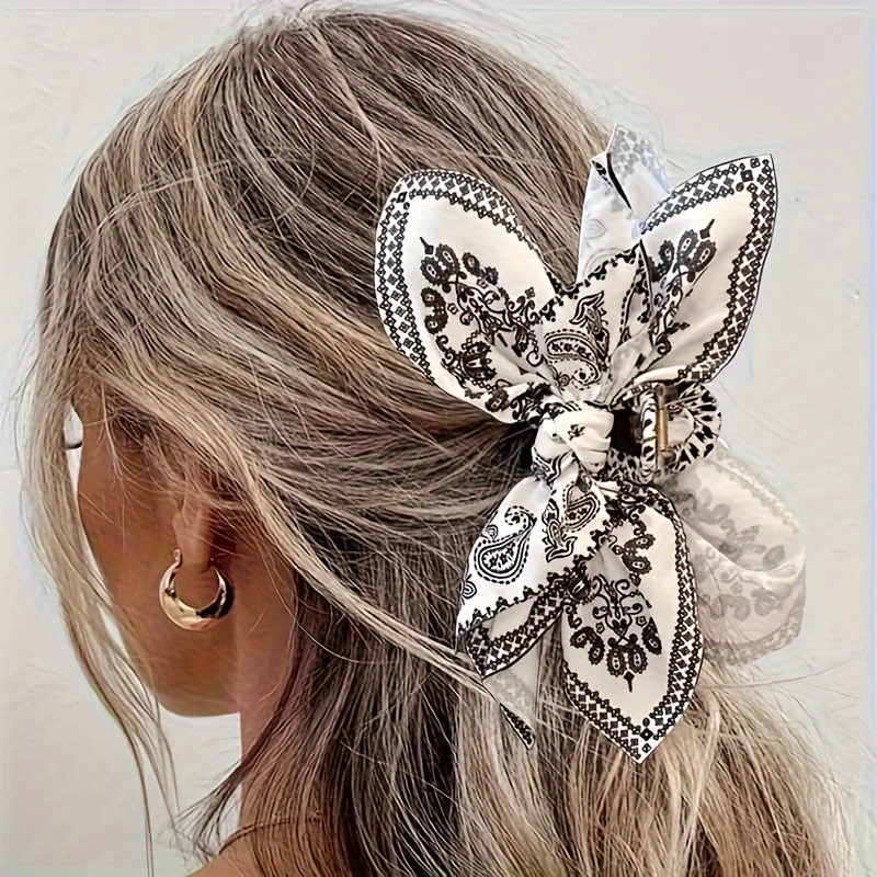 Vintage Elegant Fabric Bow Tie Hair Clip With Tassel - Classic Paisley Print, Single Piece, Suitable For 14+ - Anniversary Hair Accessory For Women, Ideal For Vacations And Photo
Vintage Elegant Fabric Bow Tie Hair Clip With Tassel - Classic Paisley Print, Single Piece, Suitable For 14+ - Anniversary Hair Accessory For Women, Ideal For Vacations And Photo