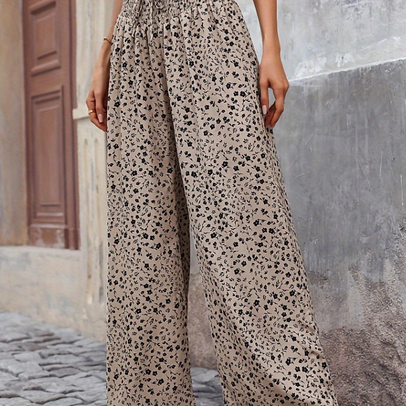 Floral Print Wide Leg Pants, Casual Shirred Waist Pants For Spring & Summer, Women's Clothing
Floral Print Wide Leg Pants, Casual Shirred Waist Pants For Spring & Summer, Women's Clothing