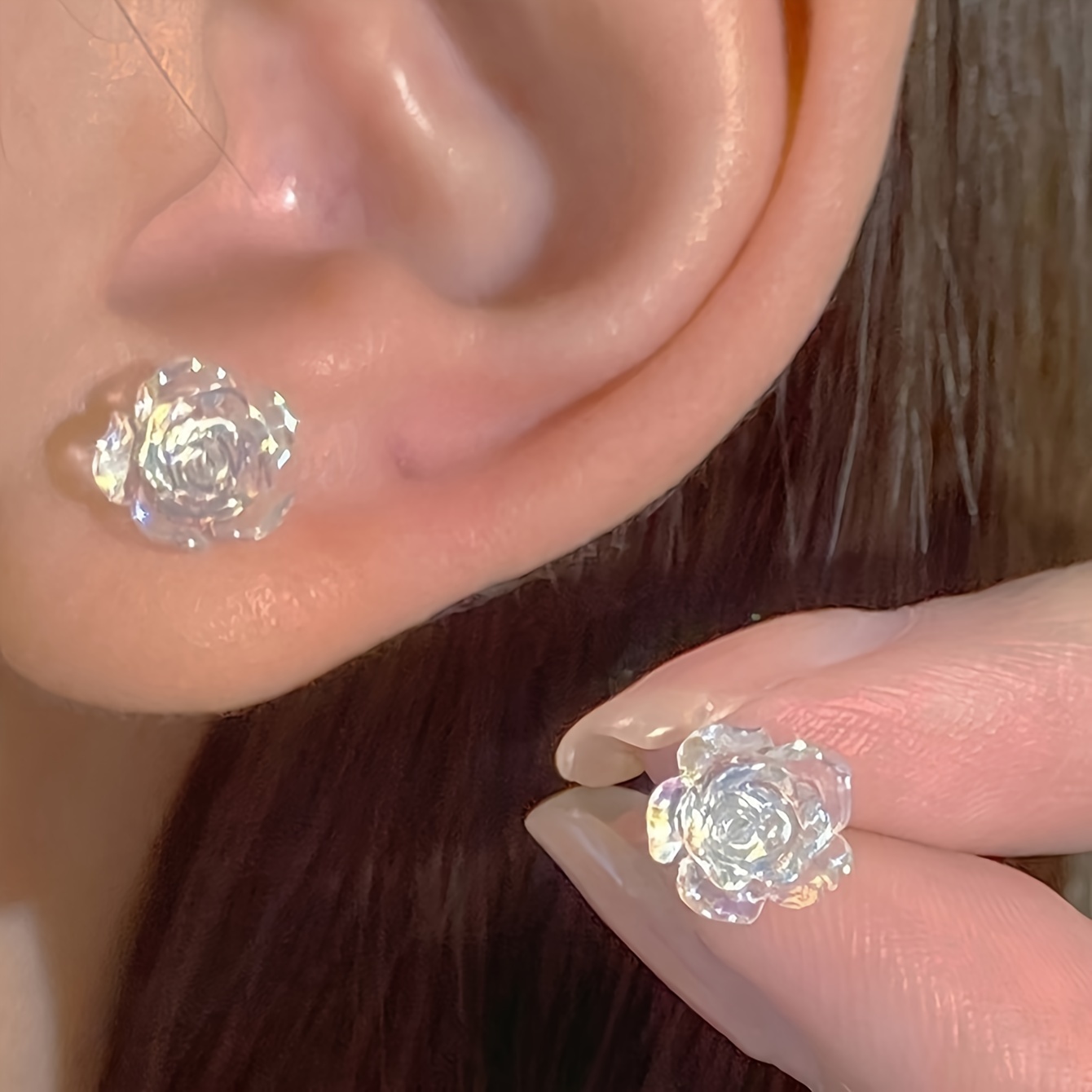 Elegant 925 Sterling Resin Rose Earrings, Fashionable , & Parties, Ideal Christmas Gift For Her, Jewelry
Elegant 925 Sterling Resin Rose Earrings, Fashionable , & Parties, Ideal Christmas Gift For Her, Jewelry
