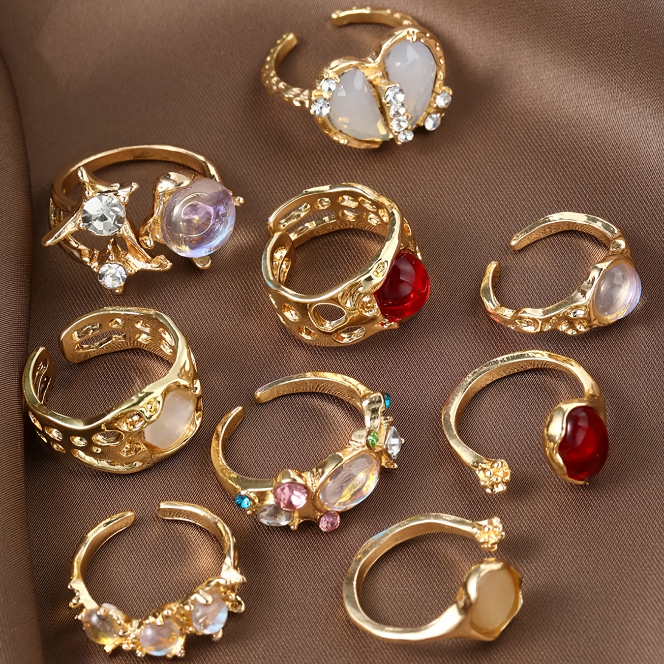 A Set Of Vintage Punk Minimalist Stylish Starburst Flower Bud Split Open Rings, Women For Dates, Gatherings, Parties, Banquets, Vacations, Daily Outfits, And A For Anniversary Gifts.
A Set Of Vintage Punk Minimalist Stylish Starburst Flower Bud Split Open Rings, Women For Dates, Gatherings, Parties, Banquets, Vacations, Daily Outfits, And A For Anniversary Gifts.