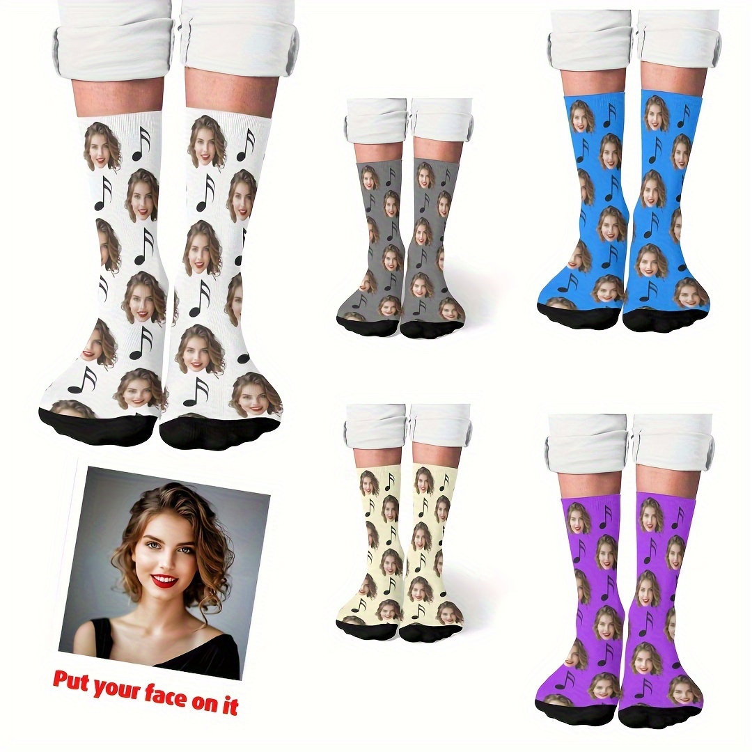 Custom Face Socks, Personalized Funny Gift Crew Socks With Photo Customized, Music Themed, Novelty Trendy Party Present Socks For Men Women
Custom Face Socks, Personalized Funny Gift Crew Socks With Photo Customized, Music Themed, Novelty Trendy Party Present Socks For Men Women