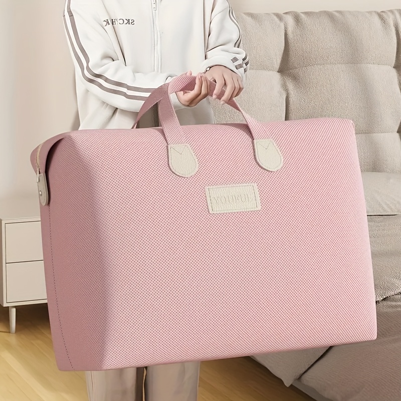 1pc Foldable Travel Storage Bag - Pink, Stylish Non-woven Fabric Organizer With Handles For Quilts, Clothes & , Lightweight & Design
1pc Foldable Travel Storage Bag - Pink, Stylish Non-woven Fabric Organizer With Handles For Quilts, Clothes & , Lightweight & Design