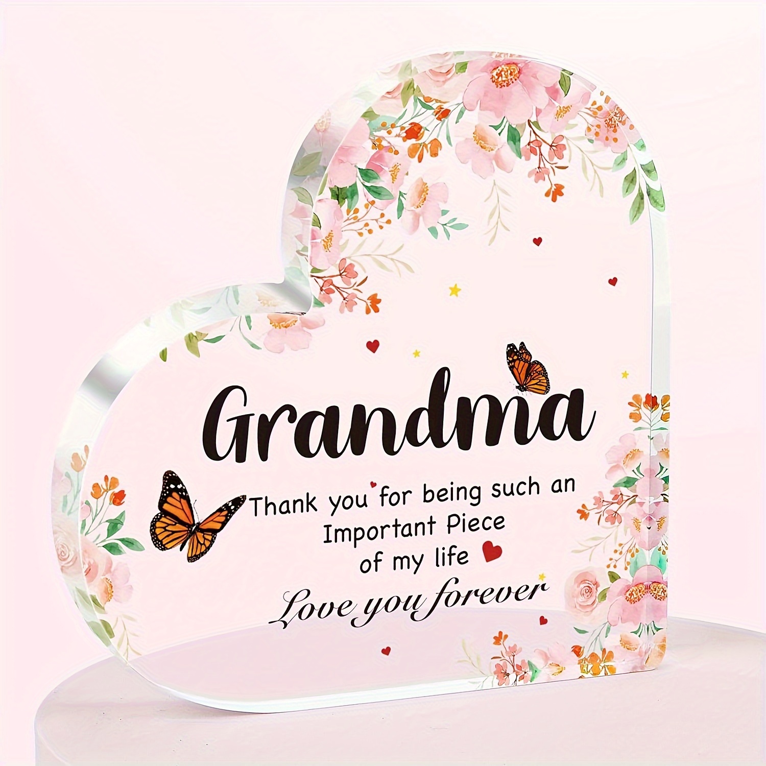 Beautiful Heart-shaped Acrylic Plaque - Perfect Gift For Grandma On Birthday, Christmas, New Year, Thanksgiving - Ideal For Desktop Home Decor, Best For Christmas, Thanksgiving
Beautiful Heart-shaped Acrylic Plaque - Perfect Gift For Grandma On Birthday, Christmas, New Year, Thanksgiving - Ideal For Desktop Home Decor, Best For Christmas, Thanksgiving