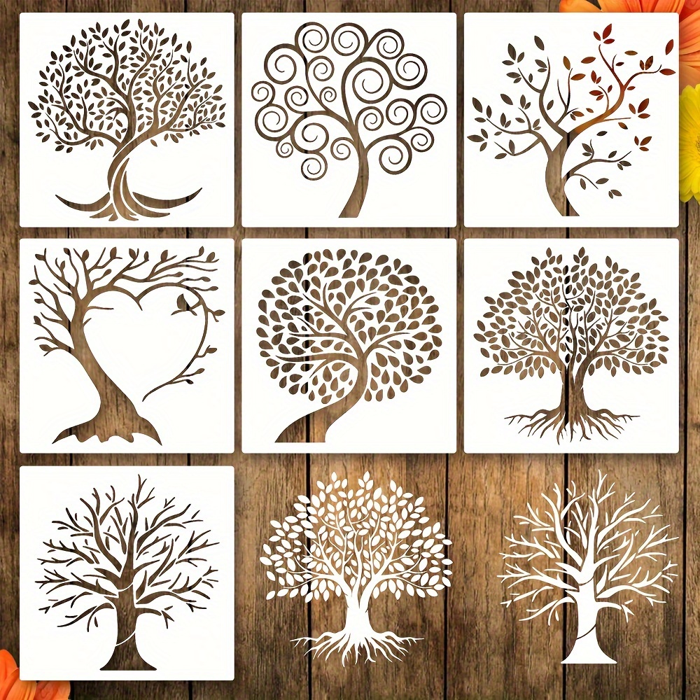 7pcs Tree Stencils, Tree Of Life Stencil For Painting, Reusable Plastic Template, On Wood Airbrush Small Palm Tree Drawing Templates For Canvas Wall Diy Art Crafts And Decorations
7pcs Tree Stencils, Tree Of Life Stencil For Painting, Reusable Plastic Template, On Wood Airbrush Small Palm Tree Drawing Templates For Canvas Wall Diy Art Crafts And Decorations