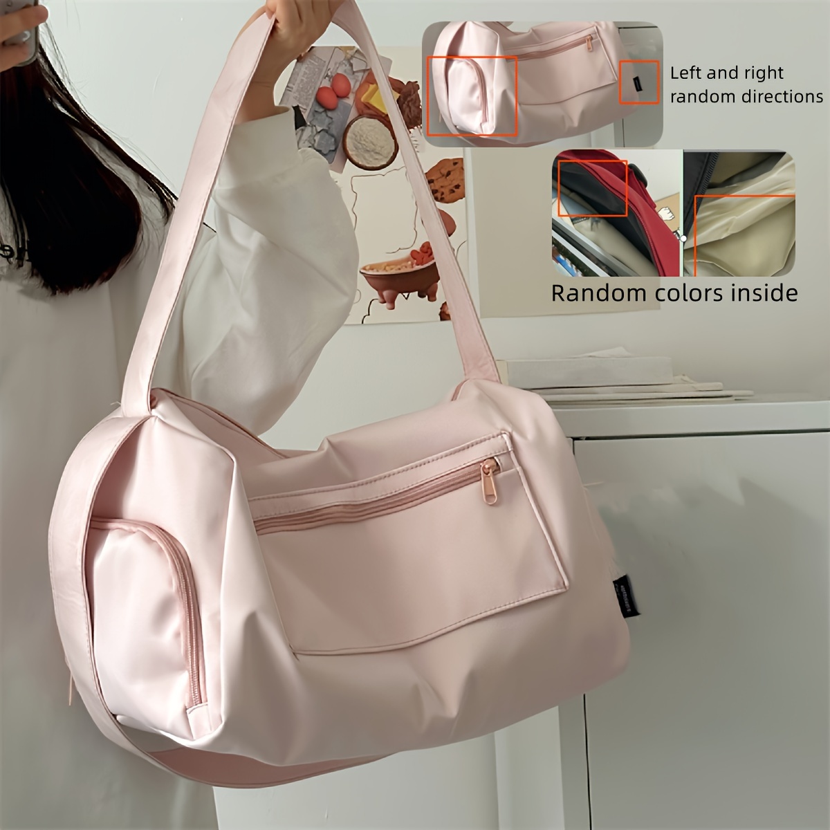 Lightweight Pink Bag With Headphone Jack - Stylish & Portable Shoulder Bag For Gym, & Short Trips, Fabric,
Lightweight Pink Bag With Headphone Jack - Stylish & Portable Shoulder Bag For Gym, & Short Trips, Fabric,