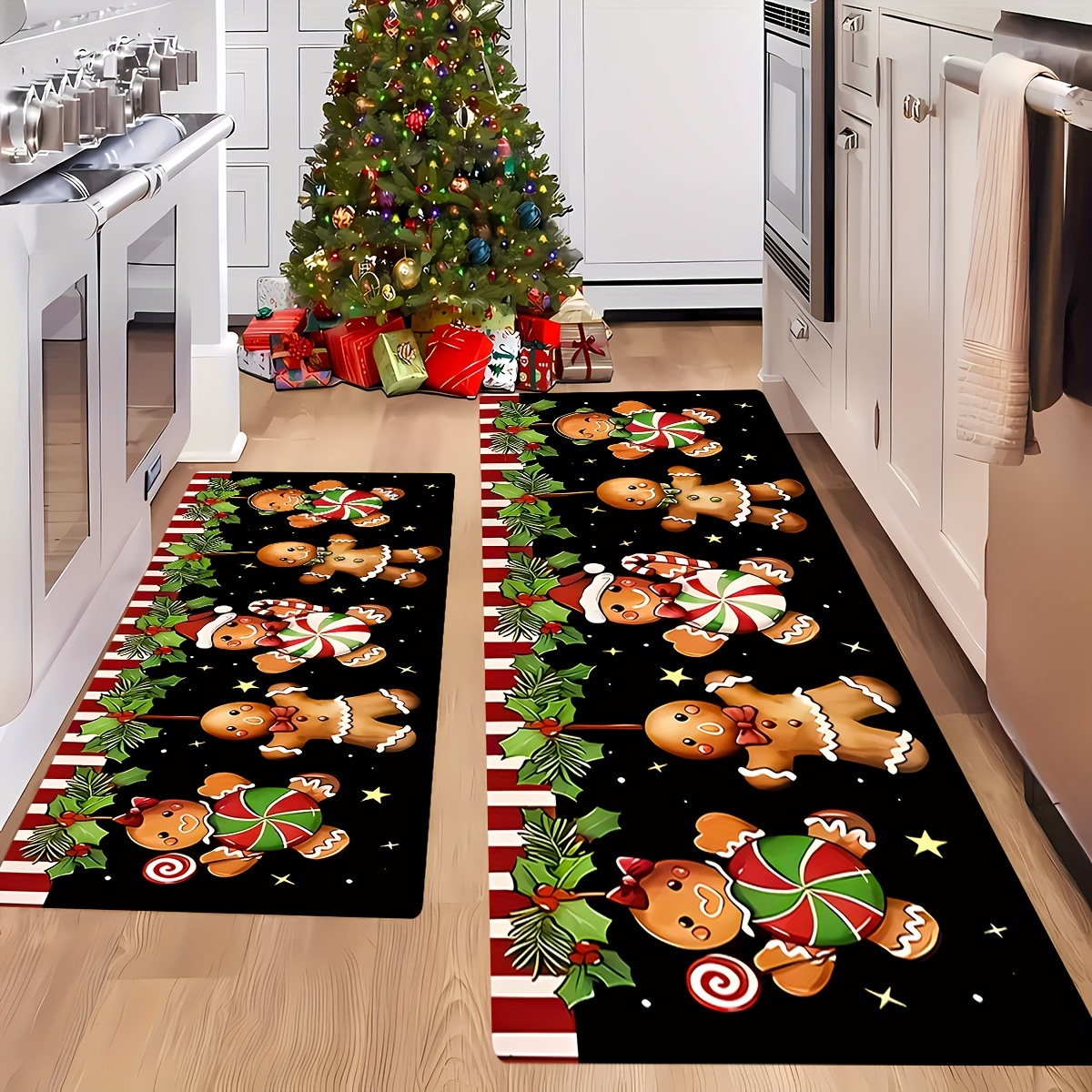 Christmas Gingerbread For Man Area Rug - Non-slip, Machine Washable, Holiday Decor & Home Office - Black With Print
Christmas Gingerbread For Man Area Rug - Non-slip, Machine Washable, Holiday Decor & Home Office - Black With Print