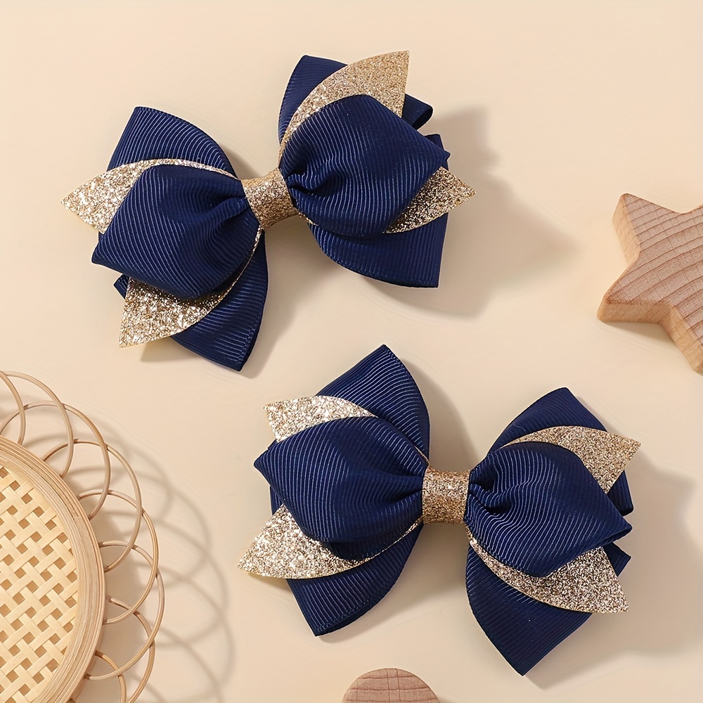 2pcs Barrettes à Nœud Scintillantes pour Filles - Couleurs Bonbon, Tissu en Polyester, Parfaites pour de Cheval & Festives
2pcs Barrettes à Nœud Scintillantes pour Filles - Couleurs Bonbon, Tissu en Polyester, Parfaites pour de Cheval & Festives