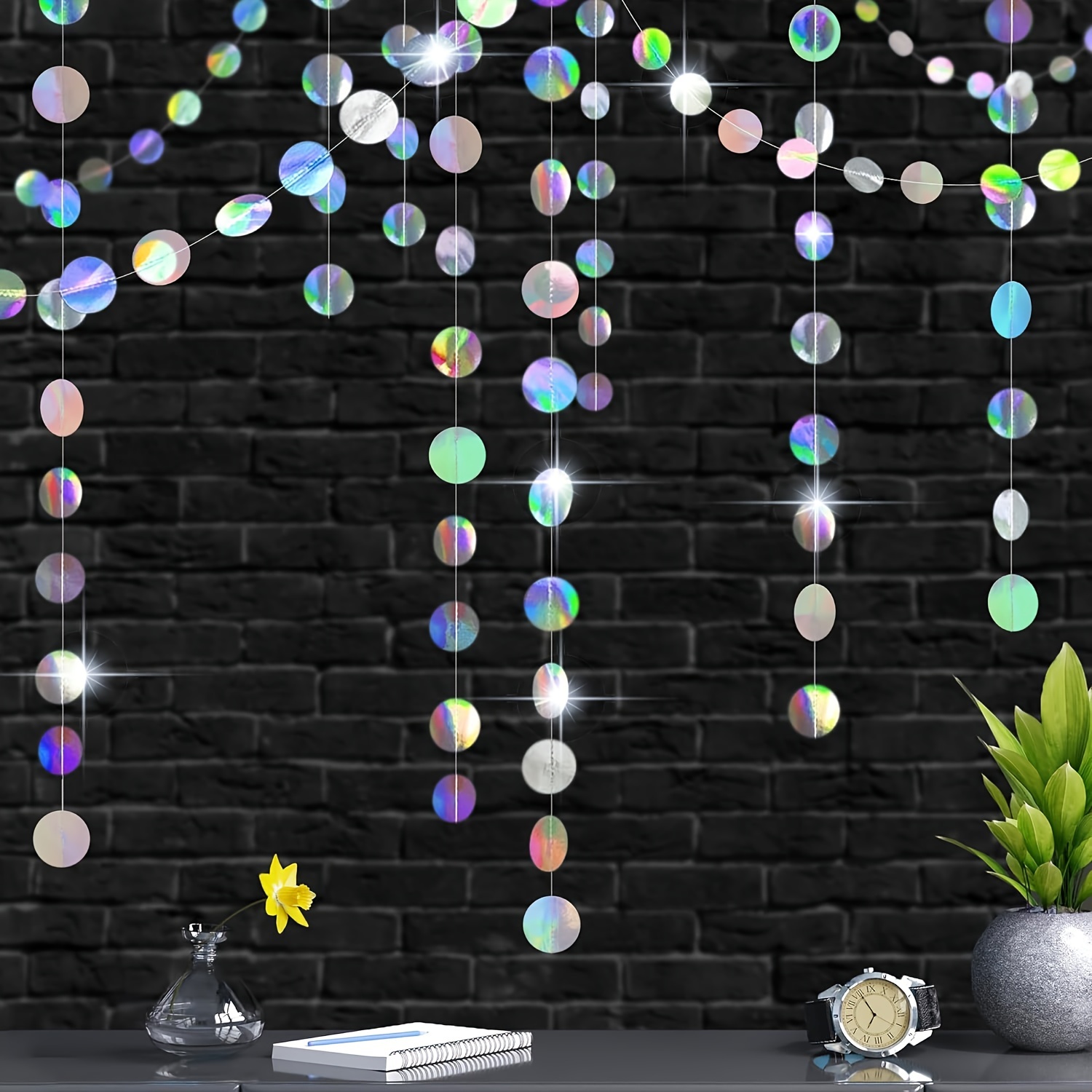 4pcs 53ft Holographic Garland - No Diy | Disco Theme Iridescent Party Supplies For Iridescent Party Decorations | Hanging Holographic Garland For Holographic Party Decorations
4pcs 53ft Holographic Garland - No Diy | Disco Theme Iridescent Party Supplies For Iridescent Party Decorations | Hanging Holographic Garland For Holographic Party Decorations