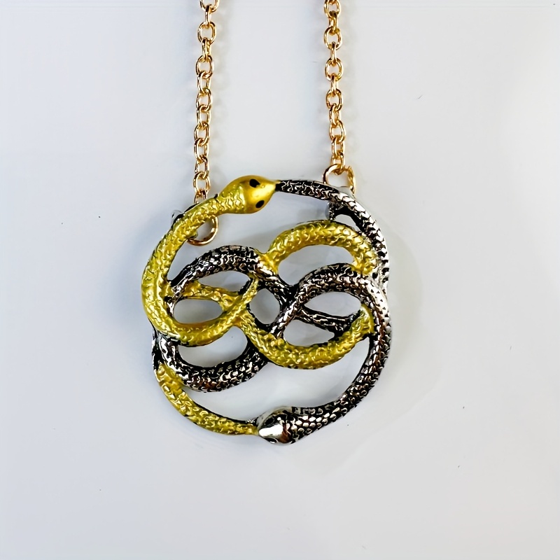 1pc Vintage Elegant Double Snake Pendant Necklace, Silver Plated Alloy, Design, Fashionable Creative Jewelry For Daily And Party - All Compatible
1pc Vintage Elegant Double Snake Pendant Necklace, Silver Plated Alloy, Design, Fashionable Creative Jewelry For Daily And Party - All Compatible
