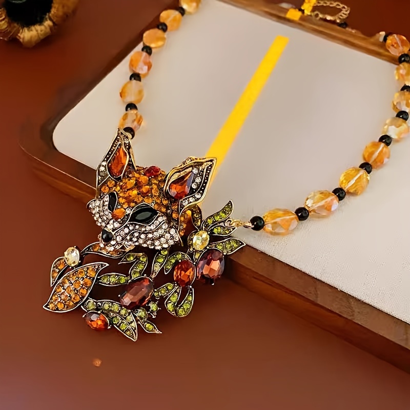 Pendant Necklace With Sparkling Rhinestones - Vintage-inspired, Accessory For Women's Sweaters & Dresses
Pendant Necklace With Sparkling Rhinestones - Vintage-inspired, Accessory For Women's Sweaters & Dresses