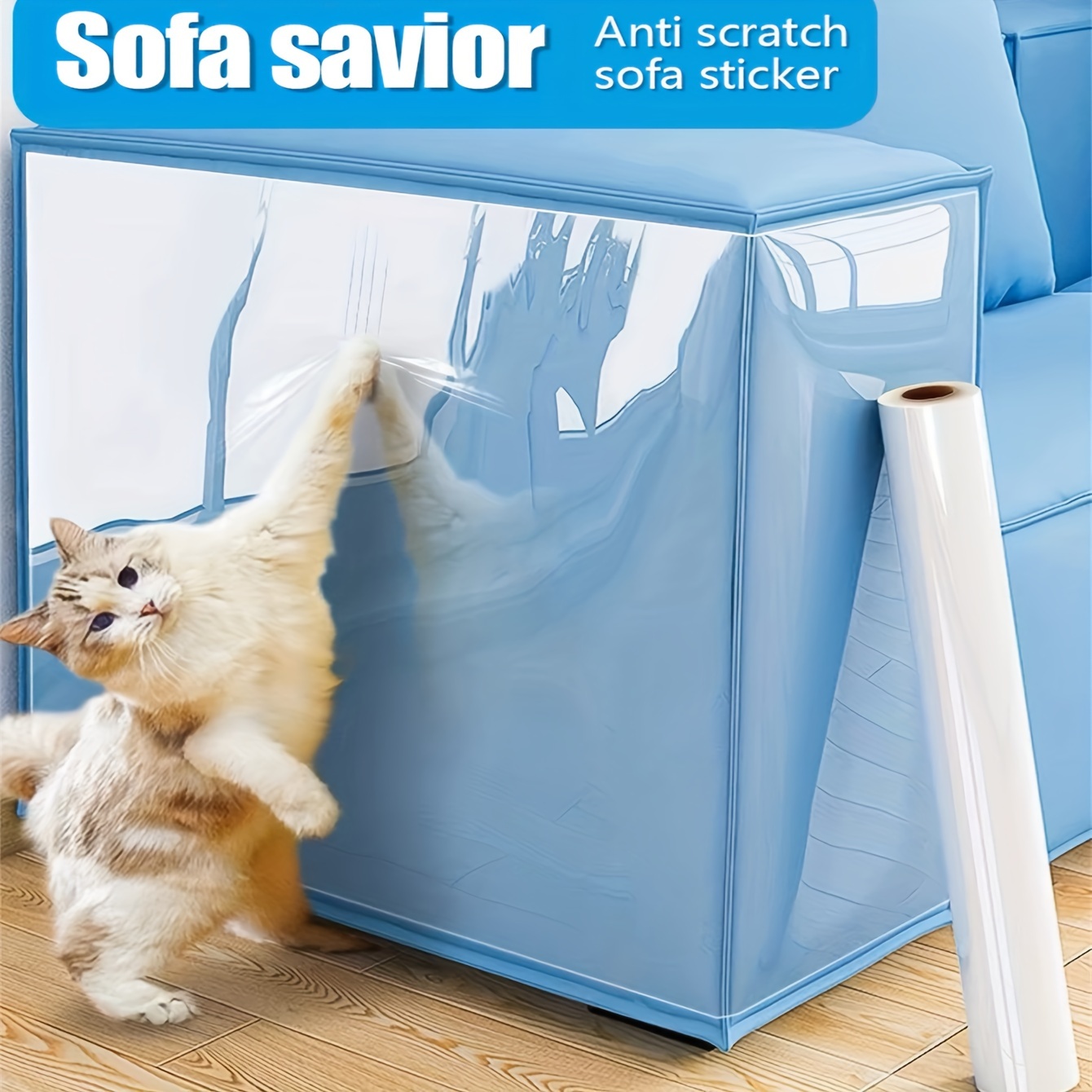 1 Roll Thick Transparent Sofa Protector - Cat Scratch & Waterproof, Easy Peel & Cut, No Residue Self-adhesive Film For Furniture, Walls, Marble Tables & Kitchen Countertops
1 Roll Thick Transparent Sofa Protector - Cat Scratch & Waterproof, Easy Peel & Cut, No Residue Self-adhesive Film For Furniture, Walls, Marble Tables & Kitchen Countertops