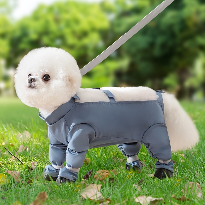 Waterproof Dustproof Dog Overalls For Small To Medium Breeds - Light Gray With White Accents, Adjustable Straps, Pet Pants
Waterproof Dustproof Dog Overalls For Small To Medium Breeds - Light Gray With White Accents, Adjustable Straps, Pet Pants