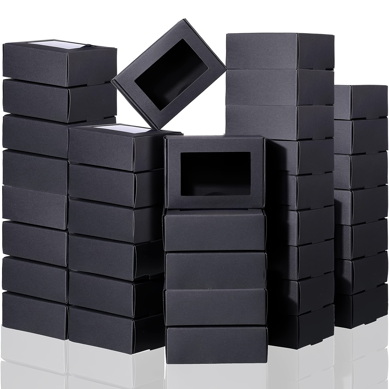 12/50pcs Small Rectangle Paper Boxes With Clear Windows, Mini Soap Present Gift Box For Bakery Candy, Chocolate Packaging Jewelry Display Wedding Party Favor
12/50pcs Small Rectangle Paper Boxes With Clear Windows, Mini Soap Present Gift Box For Bakery Candy, Chocolate Packaging Jewelry Display Wedding Party Favor