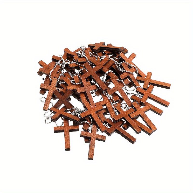 100pcs Cross Pendant Mini Wooden Cross Pendant Hanging Ornaments Diy Necklace Bracelet Earrings Jewelry Craft Making (50pcs Wooden Cross+50pcs Bead Chains)
100pcs Cross Pendant Mini Wooden Cross Pendant Hanging Ornaments Diy Necklace Bracelet Earrings Jewelry Craft Making (50pcs Wooden Cross+50pcs Bead Chains)