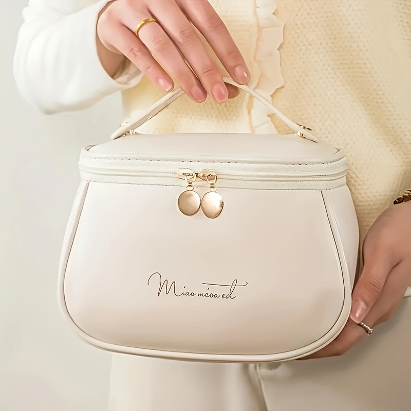Makeup Bag Large Capacity Waterproof Travel Portable Women's Pu Cosmetic Bag With Handle & Brush Holder
Makeup Bag Large Capacity Waterproof Travel Portable Women's Pu Cosmetic Bag With Handle & Brush Holder