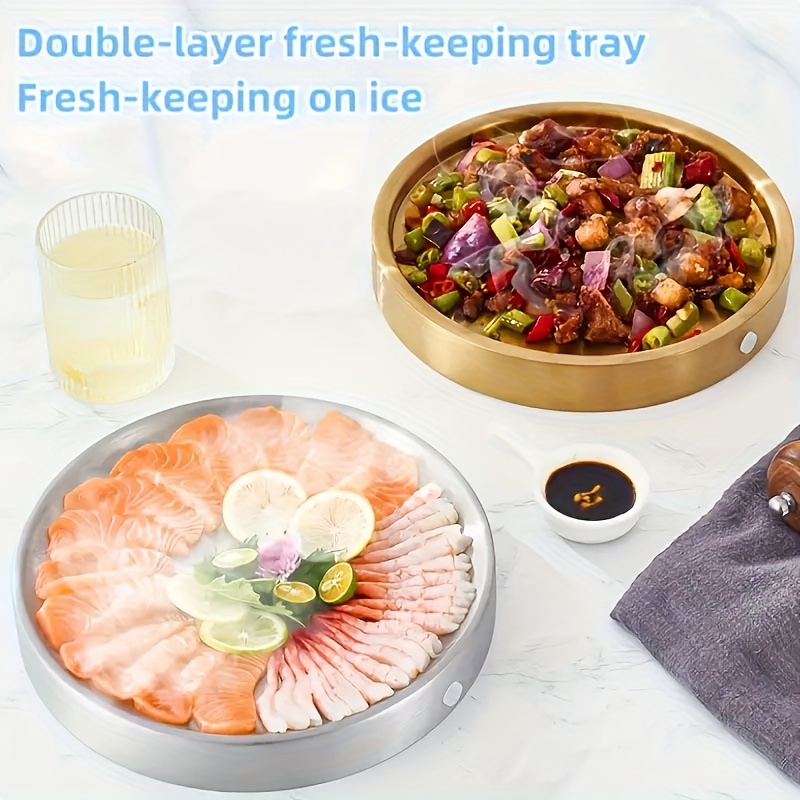 1pc Fresh-keeping Plate, On , Water Ice, Japanese Stainless Steel Ice Plate, Commercial Salmon Plate, Plate For , Sushi Plate Super Thick Seafood Plate (silvery)
1pc Fresh-keeping Plate, On , Water Ice, Japanese Stainless Steel Ice Plate, Commercial Salmon Plate, Plate For , Sushi Plate Super Thick Seafood Plate (silvery)