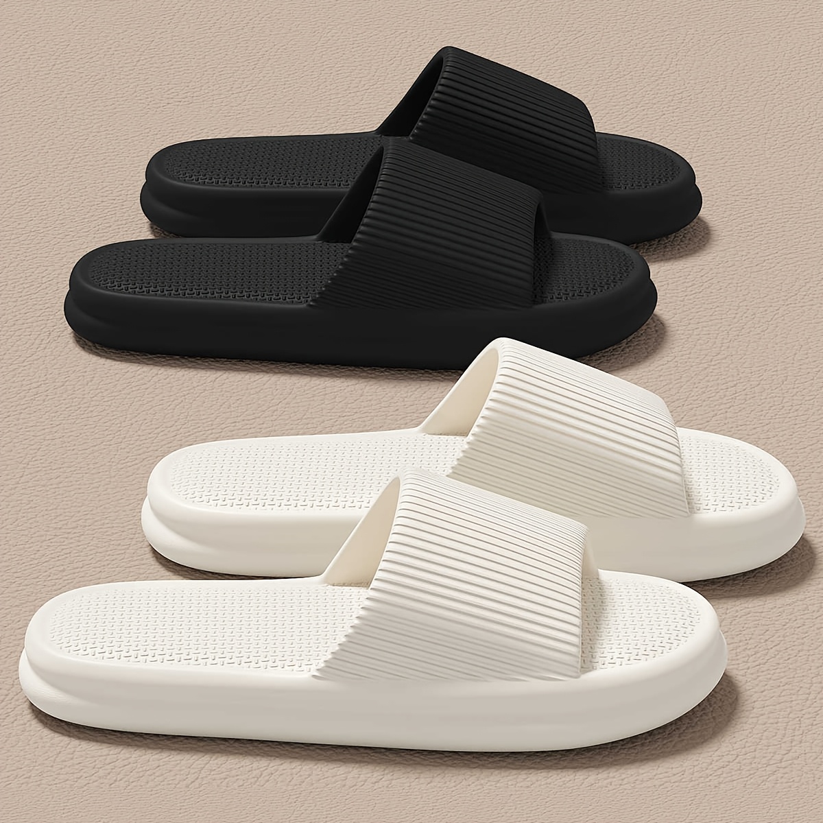 Large Slippers For All - Casual Solid Color Non-slip Home Sandals With Sole, Ideal For Couples
Large Slippers For All - Casual Solid Color Non-slip Home Sandals With Sole, Ideal For Couples