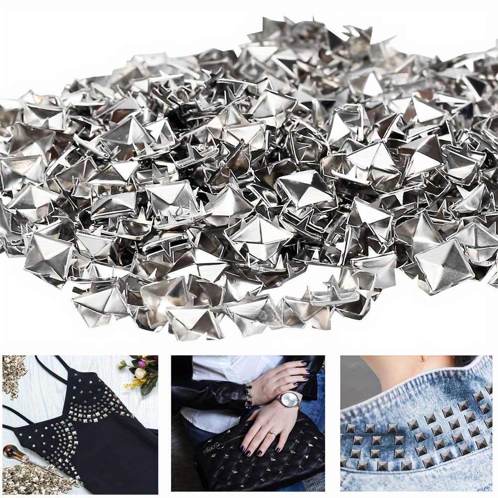 Iron Square Pyramid Rivet Studs - 50pcs 4-prong Metal Nailhead Spikes For Leathercraft, Punk Rock Jewelry, Clothing, Bags, And Shoes Crafting Accessories
Iron Square Pyramid Rivet Studs - 50pcs 4-prong Metal Nailhead Spikes For Leathercraft, Punk Rock Jewelry, Clothing, Bags, And Shoes Crafting Accessories