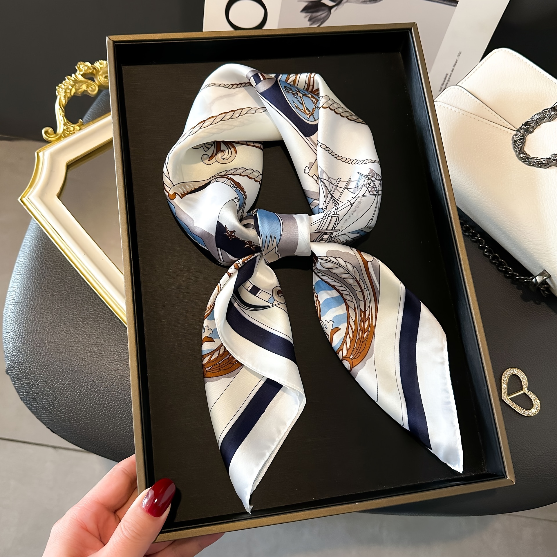 27.5" White Sailboat Scarf For Women - Stylish Polyester Neck Accessory With Nautical Design, Dates & Outdoor Events, Elegant Gift Item|striped Pattern Scarf|polyester Fiber Scarf
27.5" White Sailboat Scarf For Women - Stylish Polyester Neck Accessory With Nautical Design, Dates & Outdoor Events, Elegant Gift Item|striped Pattern Scarf|polyester Fiber Scarf