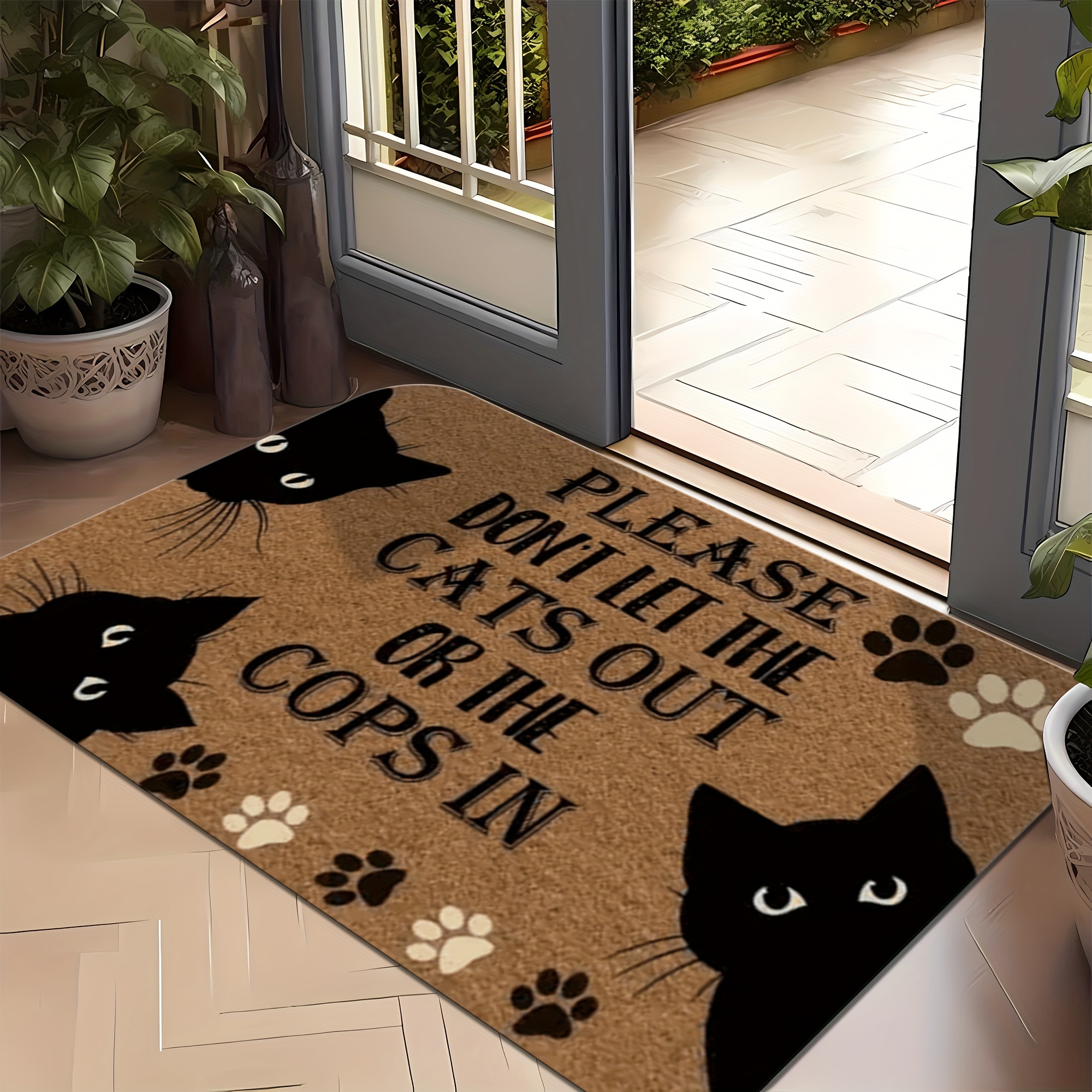 Cat Design Door Mat - Non-slip, Easy Clean, Stain Resistant, Machine Washable Flannel Rug For Living Room, Bedroom, Kitchen, Office & Vacation Home Decor, Cat Door Mat
Cat Design Door Mat - Non-slip, Easy Clean, Stain Resistant, Machine Washable Flannel Rug For Living Room, Bedroom, Kitchen, Office & Vacation Home Decor, Cat Door Mat