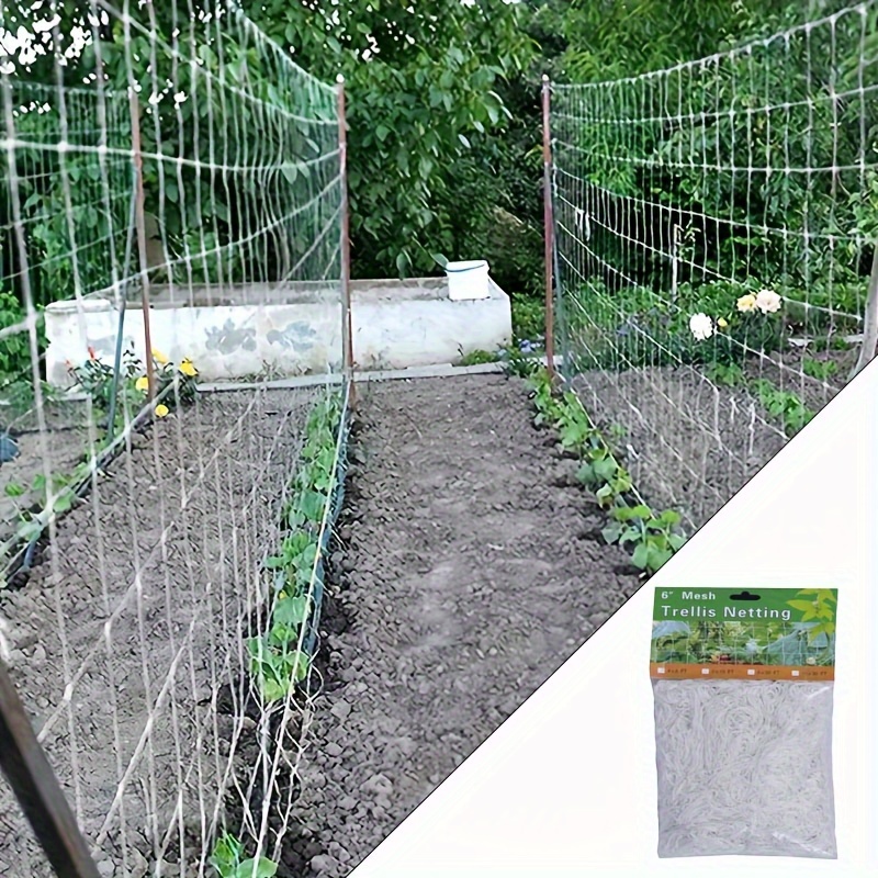 1pc Heavy-duty White Trellis Netting For Garden Support - Polyester Fiber, Ideal For Climbing Plants, In 4x8 Or 5x15ft Sizes, Maximizes Harvest & , Garden Trellis For Climbing Plants
1pc Heavy-duty White Trellis Netting For Garden Support - Polyester Fiber, Ideal For Climbing Plants, In 4x8 Or 5x15ft Sizes, Maximizes Harvest & , Garden Trellis For Climbing Plants