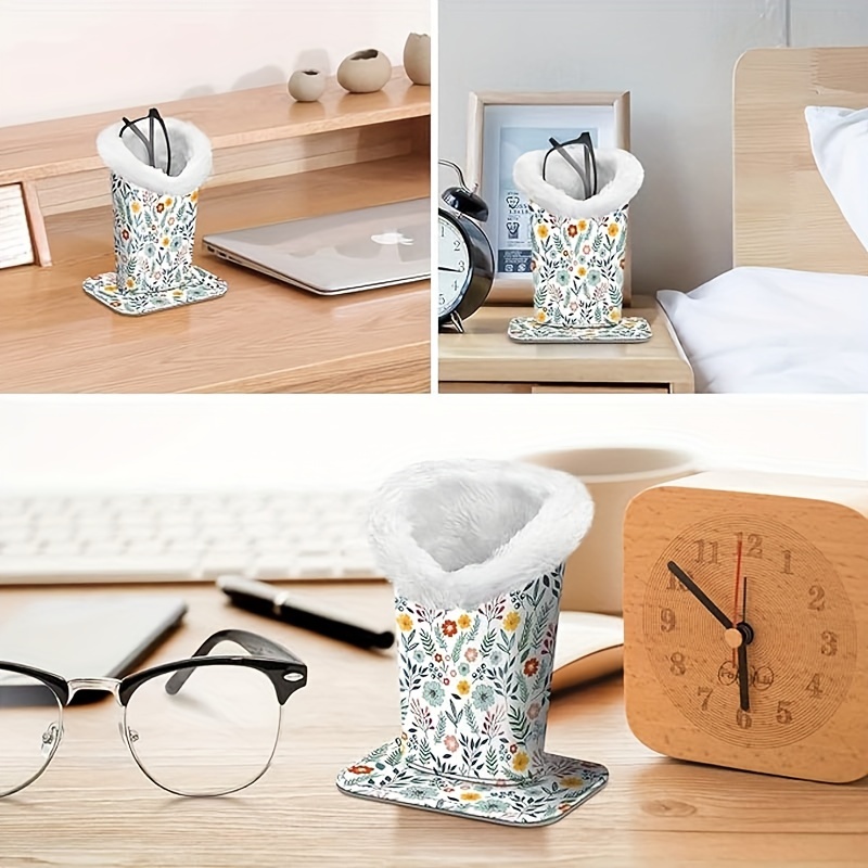 White Plush Glasses Holder Splittable Magnetic Base Premium Faux Leather Glasses Stand (flower Grass)
White Plush Glasses Holder Splittable Magnetic Base Premium Faux Leather Glasses Stand (flower Grass)