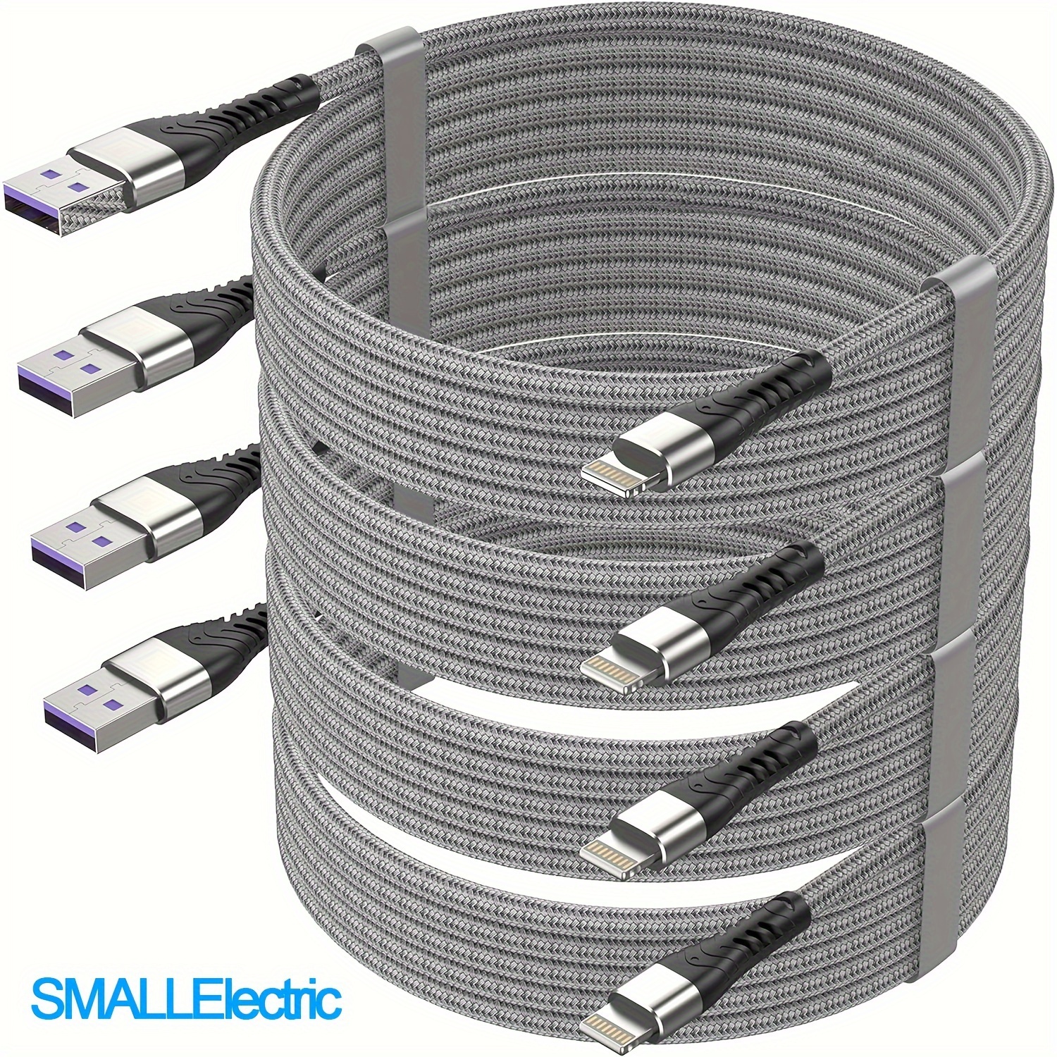 4pcs 6ft Lightning Cable, Mfi Nylon Braided Fast Charger Cord For Iphone 14/13/12/11/x/xs/xr/xs Max/8/7/6/5s/se/ipad Mini
4pcs 6ft Lightning Cable, Mfi Nylon Braided Fast Charger Cord For Iphone 14/13/12/11/x/xs/xr/xs Max/8/7/6/5s/se/ipad Mini