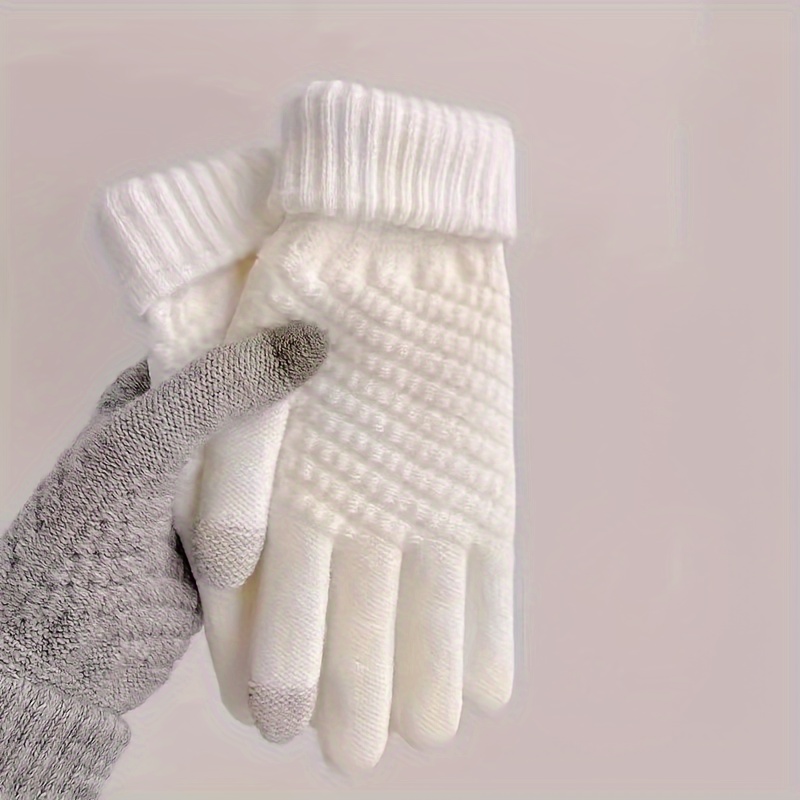 Women' Screen Compatible Thermal Knitted Gloves - Polyester Winter Mittens For Cycling, Hiking, Outdoor Activities - Solid Color, Machine Washable
Women' Screen Compatible Thermal Knitted Gloves - Polyester Winter Mittens For Cycling, Hiking, Outdoor Activities - Solid Color, Machine Washable