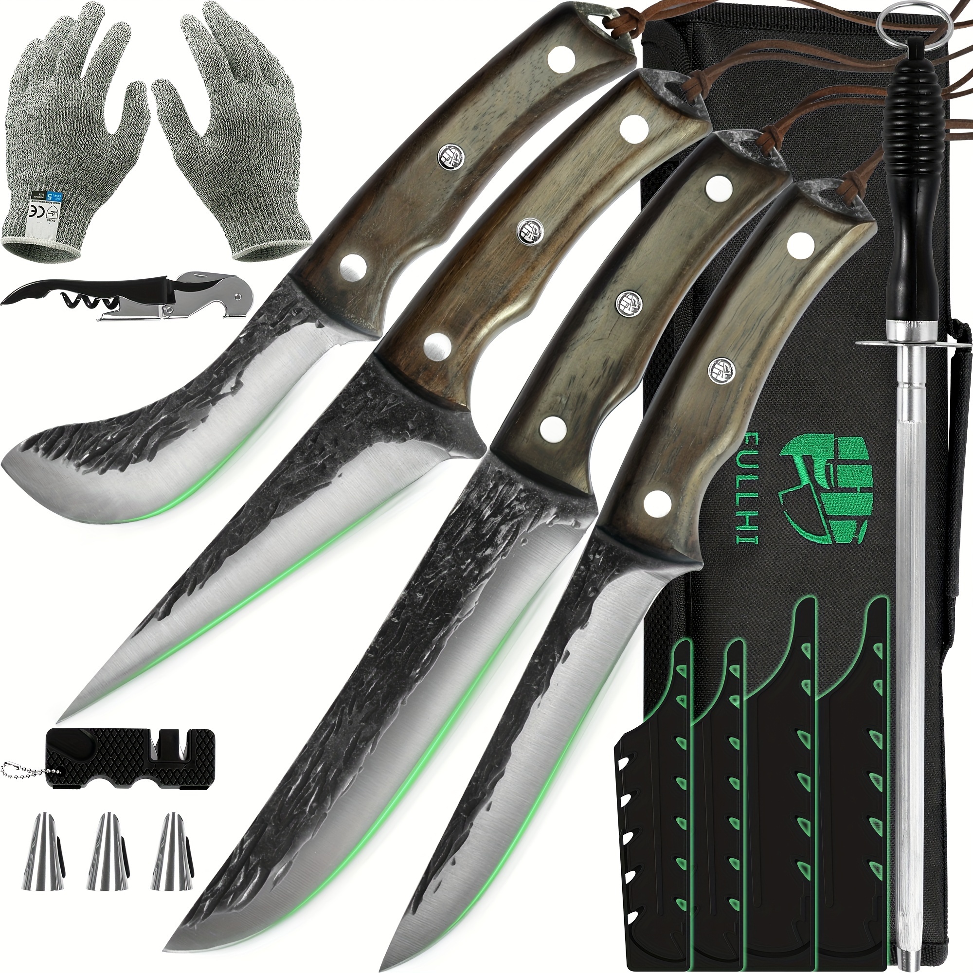 Butcher Knife Set, 11pcs Hand Forged Butcher Knife Boning Knife With Sheath High Carbon Steel Carving Knife Fish Knife Chef Knife For Kitchen, Camping, Bbq
Butcher Knife Set, 11pcs Hand Forged Butcher Knife Boning Knife With Sheath High Carbon Steel Carving Knife Fish Knife Chef Knife For Kitchen, Camping, Bbq