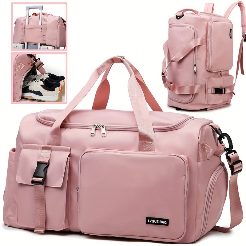 Pink Nylon Bag For Women - Gym Bag With Dry/wet Compartment, Shoe Storage, Detachable Shoulder & Crossbody Strap, Ideal For Weekender Overnight Stays, Small Crossbody Bag
Pink Nylon Bag For Women - Gym Bag With Dry/wet Compartment, Shoe Storage, Detachable Shoulder & Crossbody Strap, Ideal For Weekender Overnight Stays, Small Crossbody Bag