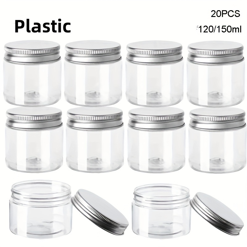 20pcs 120/150ml Plastic Storage Jars With , Aluminum Round Canister, Empty Plastic Cosmetic Jars, Bottle Pot, Kitchen Storage Items
20pcs 120/150ml Plastic Storage Jars With , Aluminum Round Canister, Empty Plastic Cosmetic Jars, Bottle Pot, Kitchen Storage Items
