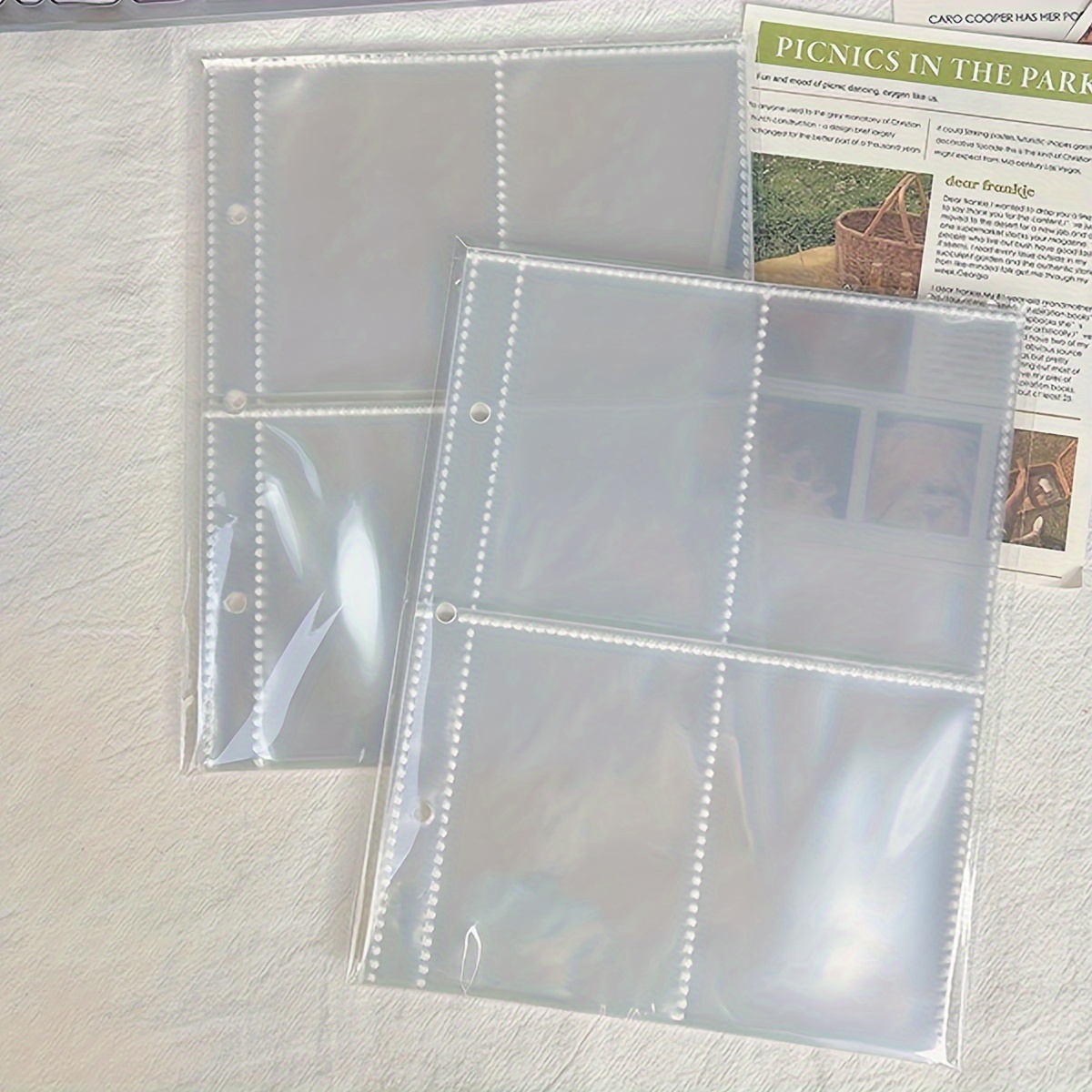 Foldermax 10pcs A5 Transparent Loose-leaf Pages With 3-hole Binder, 4-grid Organizer For Photos & Game Cards
Foldermax 10pcs A5 Transparent Loose-leaf Pages With 3-hole Binder, 4-grid Organizer For Photos & Game Cards
