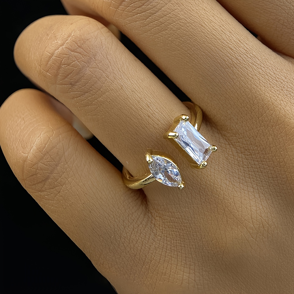 1pc Geometric Cubic Zirconia Adjustable Ring, Jewelry For Lady Birthday Gifts And Decor
1pc Geometric Cubic Zirconia Adjustable Ring, Jewelry For Lady Birthday Gifts And Decor